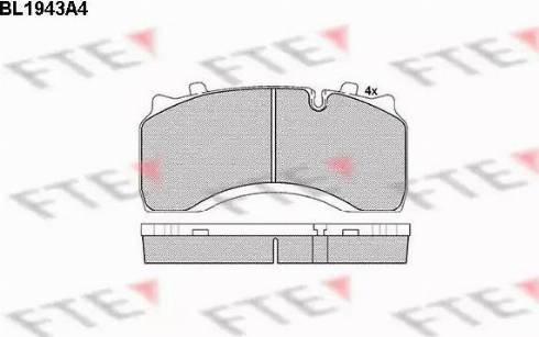 FTE BL1943A4 - Brake Pad Set, disc brake car-mod.net