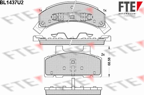 FTE BL1437U2 - Brake Pad Set, disc brake car-mod.net