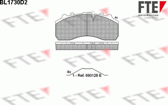 FTE BL1730D2 - Brake Pad Set, disc brake car-mod.net
