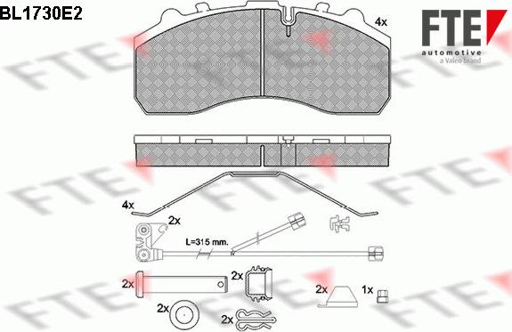 FTE BL1730E2 - Brake Pad Set, disc brake car-mod.net