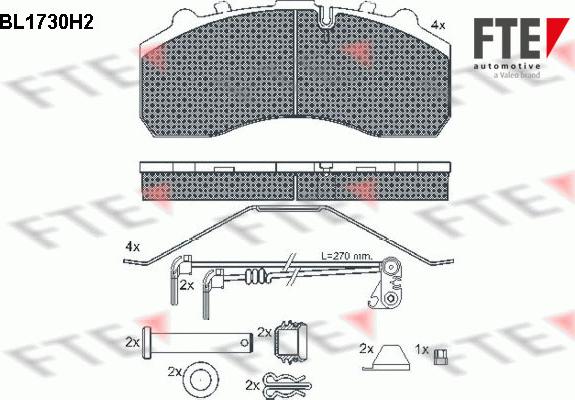 FTE BL1730H2 - Brake Pad Set, disc brake car-mod.net