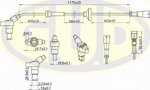 G.U.D. GABS01002 - ABS sensor, wheel speed car-mod.net