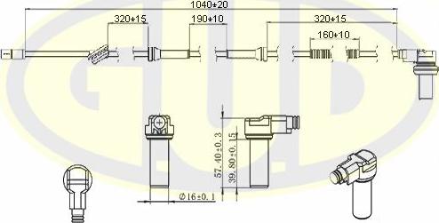 G.U.D. GABS01016 - ABS sensor, wheel speed car-mod.net