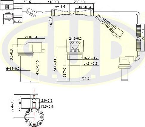G.U.D. GABS01036 - ABS sensor, wheel speed car-mod.net