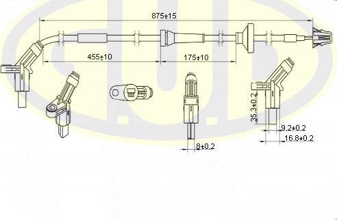 G.U.D. GABS01031 - ABS sensor, wheel speed car-mod.net