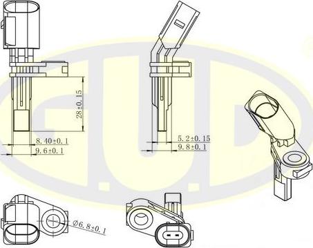 G.U.D. GABS01020 - ABS sensor, wheel speed car-mod.net