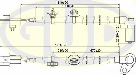 G.U.D. GABS02601 - ABS sensor, wheel speed car-mod.net