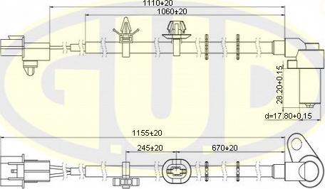 G.U.D. GABS02602 - ABS sensor, wheel speed car-mod.net
