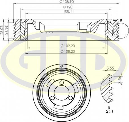 G.U.D. GCP701192 - Belt Pulley, crankshaft car-mod.net