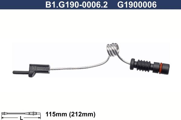 Galfer B1.G190-0006.2 - Warning Contact, brake pad wear car-mod.net