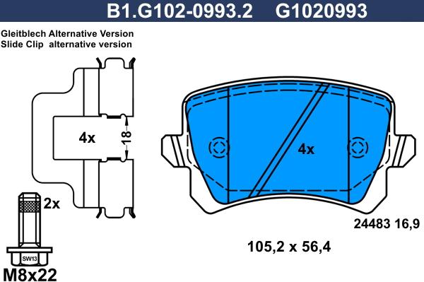 Galfer B1.G102-0993.2 - Brake Pad Set, disc brake car-mod.net