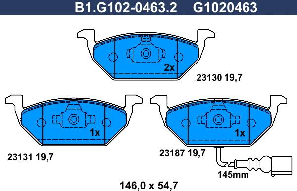 Galfer B1.G102-0463.2 - Brake Pad Set, disc brake car-mod.net