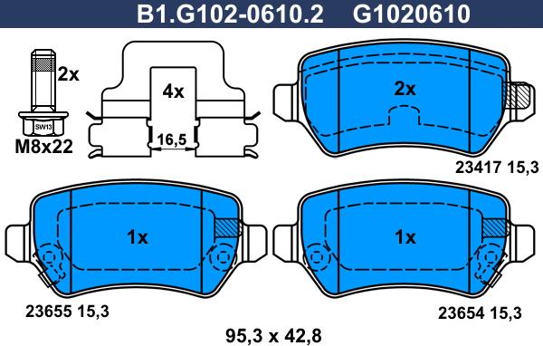 Galfer B1.G102-0610.2 - Brake Pad Set, disc brake car-mod.net