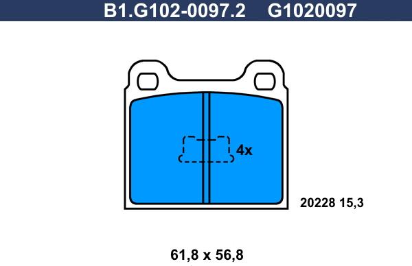 Galfer B1.G102-0097.2 - Brake Pad Set, disc brake car-mod.net