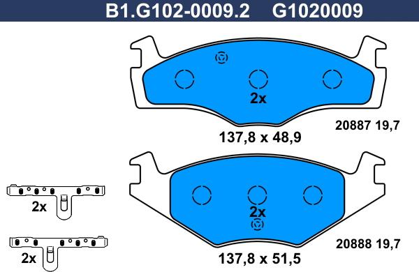 Galfer B1.G102-0009.2 - Brake Pad Set, disc brake car-mod.net