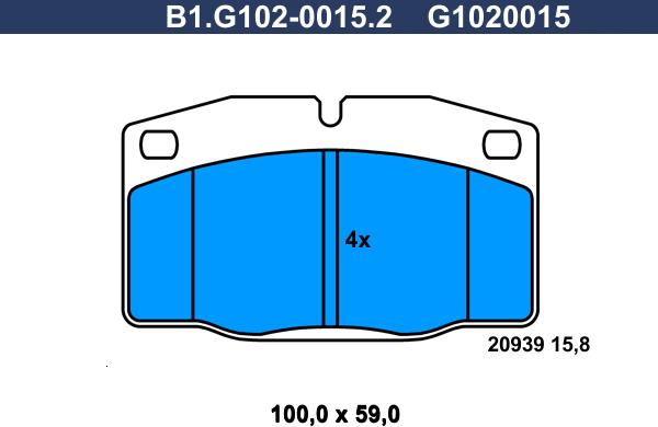 Galfer B1.G102-0015.2 - Brake Pad Set, disc brake car-mod.net