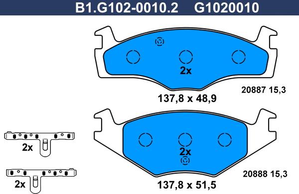 Galfer B1.G102-0010.2 - Brake Pad Set, disc brake car-mod.net