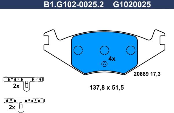 Galfer B1.G102-0025.2 - Brake Pad Set, disc brake car-mod.net