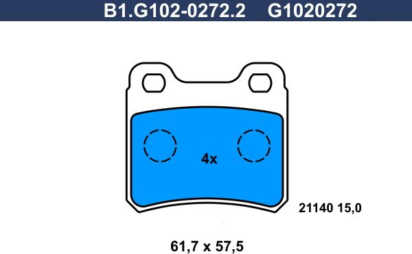Galfer B1.G102-0272.2 - Brake Pad Set, disc brake car-mod.net