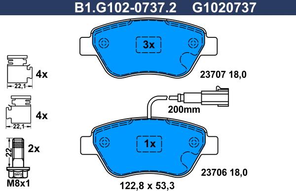 Galfer B1.G102-0737.2 - Brake Pad Set, disc brake car-mod.net