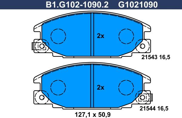 Galfer B1.G102-1090.2 - Brake Pad Set, disc brake car-mod.net