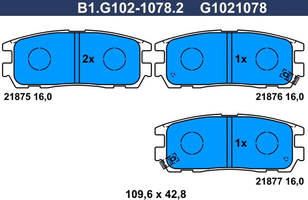 Galfer B1.G102-1078.2 - Brake Pad Set, disc brake car-mod.net