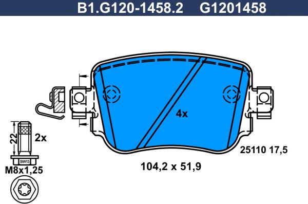 Galfer B1.G120-1458.2 - Brake Pad Set, disc brake car-mod.net
