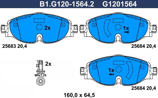 Galfer B1.G120-1564.2 - Brake Pad Set, disc brake car-mod.net