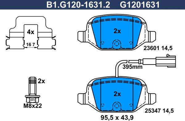 Galfer B1.G120-1631.2 - Brake Pad Set, disc brake car-mod.net
