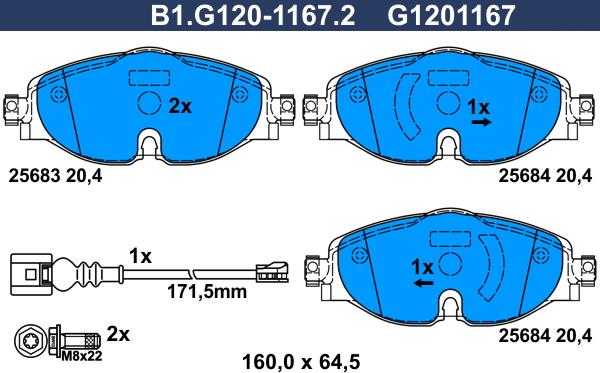 Galfer B1.G120-1167.2 - Brake Pad Set, disc brake car-mod.net