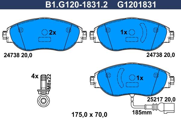 Galfer B1G12018312 - Brake Pad Set, disc brake car-mod.net