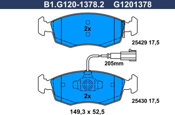 Galfer B1.G120-1378.2 - Brake Pad Set, disc brake car-mod.net