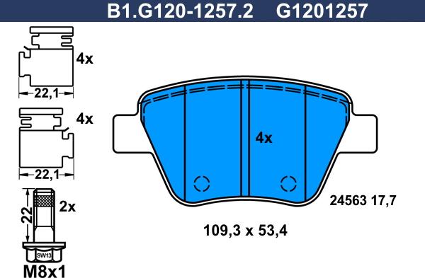 Galfer B1.G120-1257.2 - Brake Pad Set, disc brake car-mod.net
