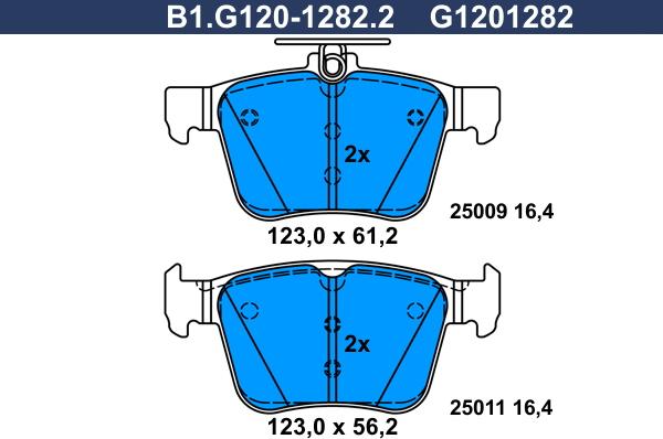 Galfer B1.G120-1282.2 - Brake Pad Set, disc brake car-mod.net