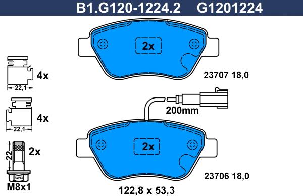 Galfer B1.G120-1224.2 - Brake Pad Set, disc brake car-mod.net