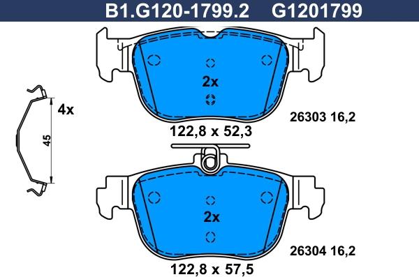 Galfer B1.G120-1799.2 - Brake Pad Set, disc brake car-mod.net