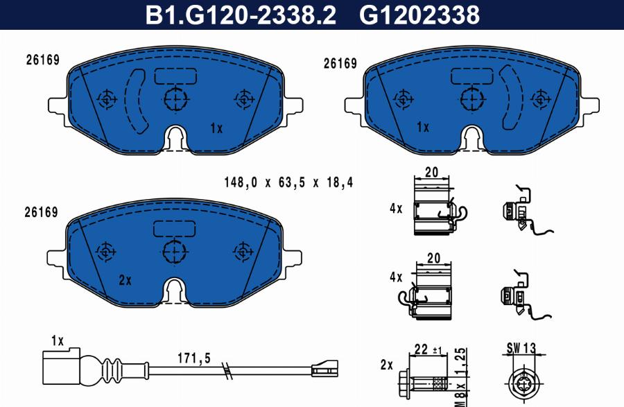 Galfer B1.G120-2338.2 - Brake Pad Set, disc brake car-mod.net