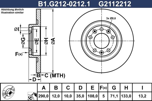 Galfer B1.G212-0212.1 - Brake Disc car-mod.net
