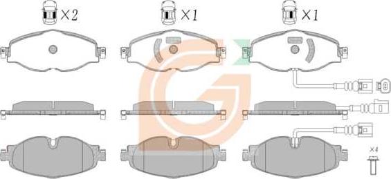 GAMA GA10012 - Brake Pad Set, disc brake car-mod.net