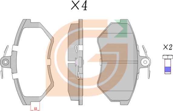 GAMA GA10072 - Brake Pad Set, disc brake car-mod.net
