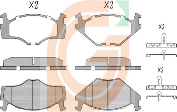GAMA GA10381 - Brake Pad Set, disc brake car-mod.net