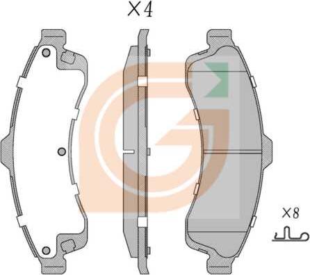 GAMA GA11393 - Brake Pad Set, disc brake car-mod.net