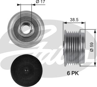 GATES OAP7063 - Pulley, alternator, freewheel clutch car-mod.net