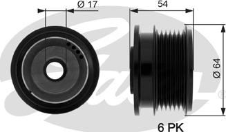 GATES OAP7083 - Pulley, alternator, freewheel clutch car-mod.net