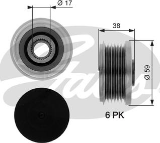 GATES OAP7282 - Pulley, alternator, freewheel clutch car-mod.net