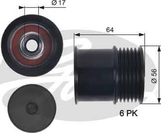 GATES OAP7151 - Pulley, alternator, freewheel clutch car-mod.net