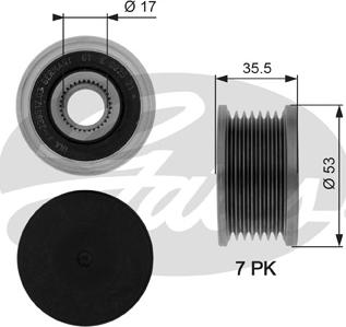 GATES OAP7110 - Pulley, alternator, freewheel clutch car-mod.net