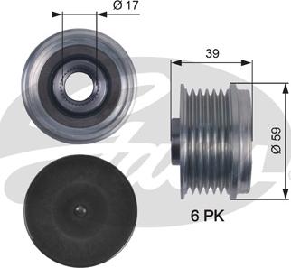 GATES OAP7113 - Pulley, alternator, freewheel clutch car-mod.net