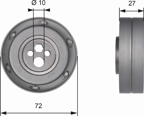GATES T41216 - Tensioner Pulley, timing belt car-mod.net