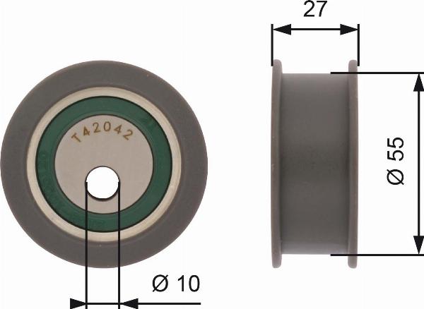 GATES T42042A - Tensioner Pulley, timing belt car-mod.net